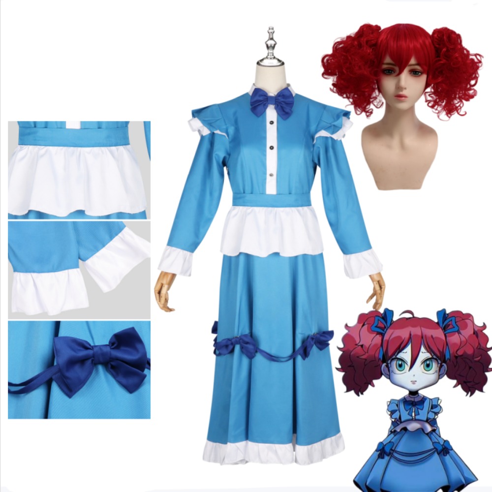 Anime Cosplay Red Hair - Haşhaş Kırmızı Saç Cosplay Kostüm Tam