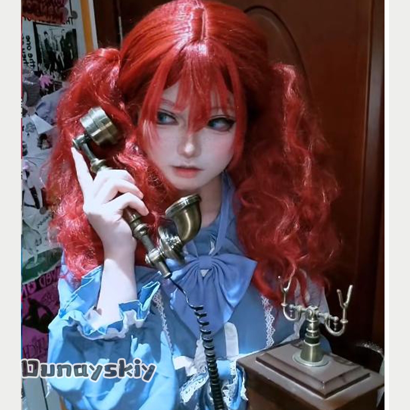 Anime Cosplay Red Hair - Hemera*/Poppy Oyunu Cosplay Kostüm Elbise Oyunu