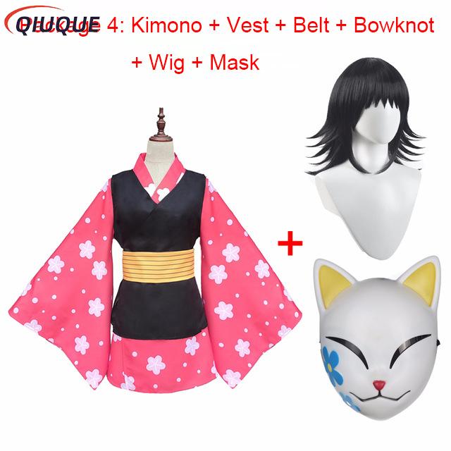 Anime Cosplay With Mask - Makomo Cosplay Kostüm Kimono Üniforma PVC