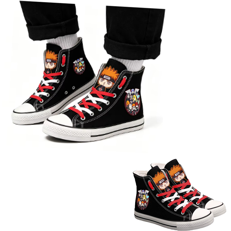 Anime Cosplay Girl Ideas - Naruto Uzumaki Yüksek Top Kanvas Ayakkabılar