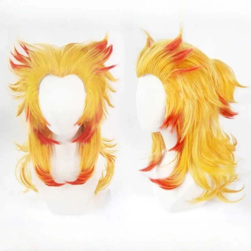 Anime Cosplay Red Hair - Rengoku Kyoujurou Peruk Kimetsu No Yaiba