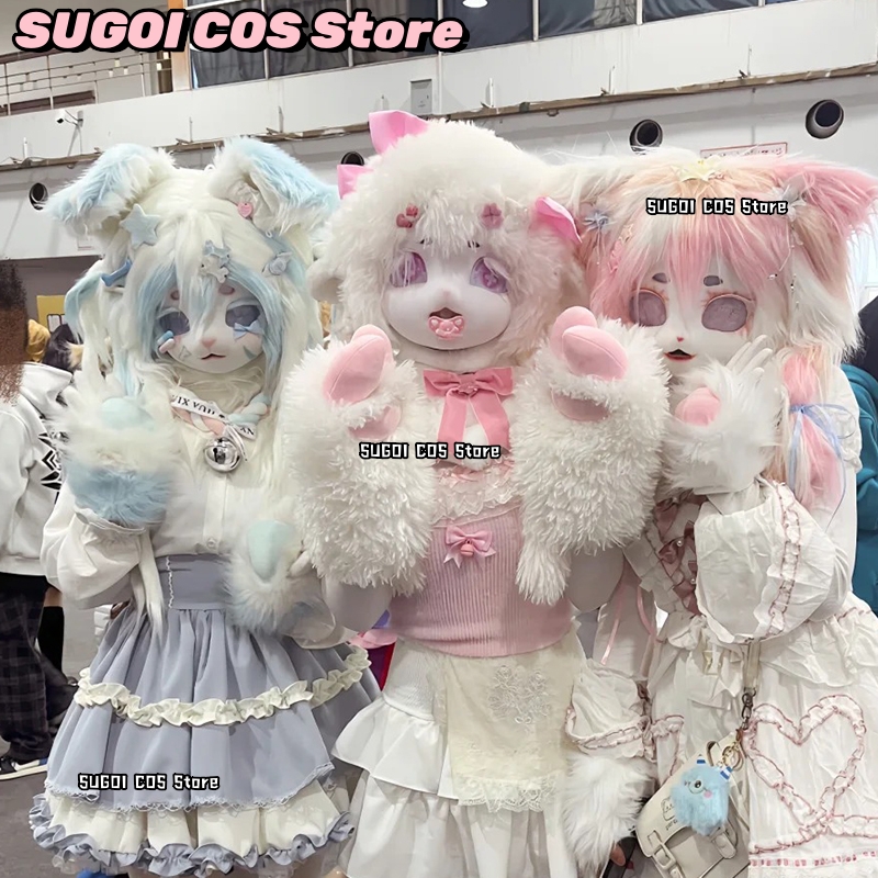 Anime Cosplay With Mask - aBcSCS*Fursuit Kafa Kigurumi Sevimli Kürklü Maske