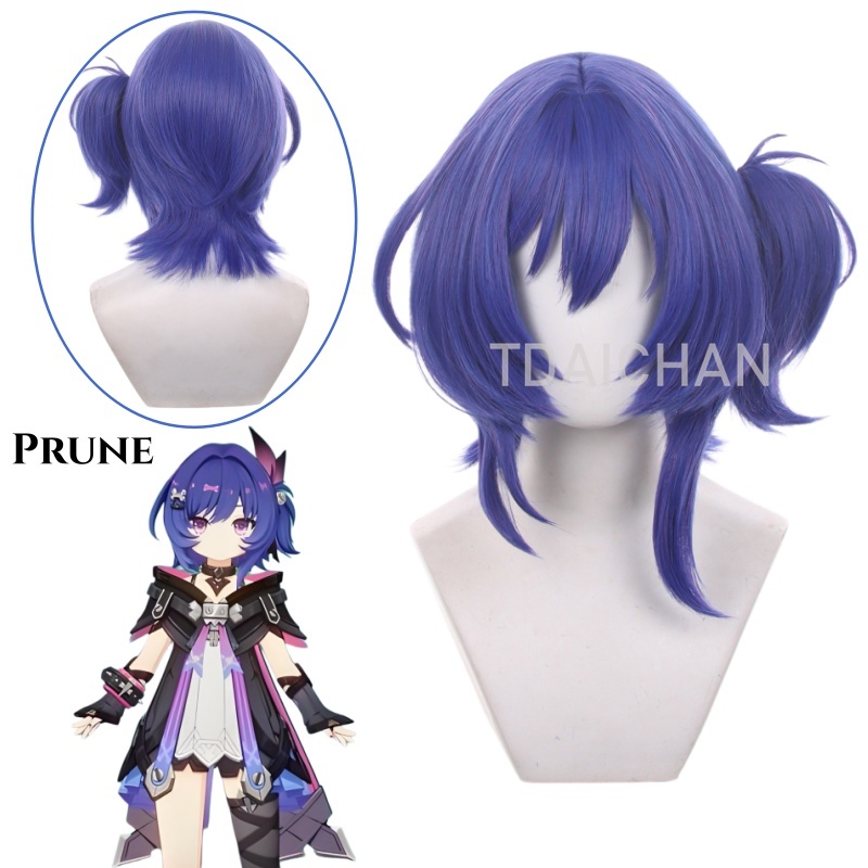 Anime Cosplay Com - Genshin Impact Brune Cosplay Peruk Mavi