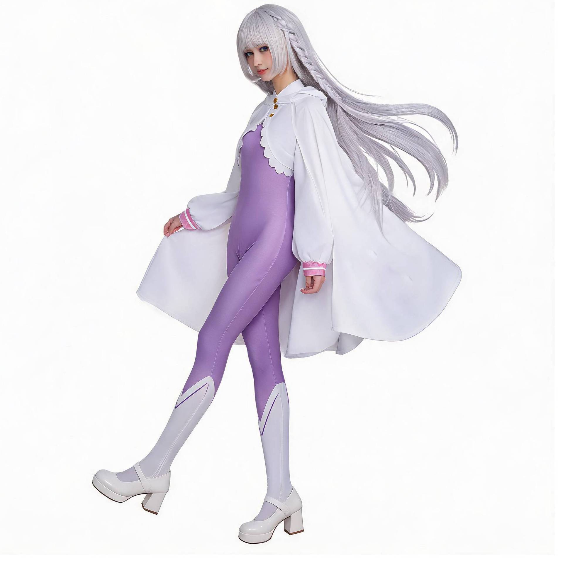 Anime Cosplay Re Zero - Emilia Cosplay Kostüm Peruk Anime Re:zero