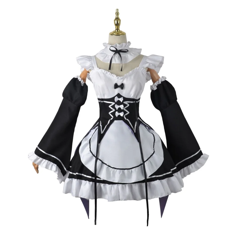 Anime Cosplay Re Zero - Anime Ram Rem Hizmetçi Cosplay Re