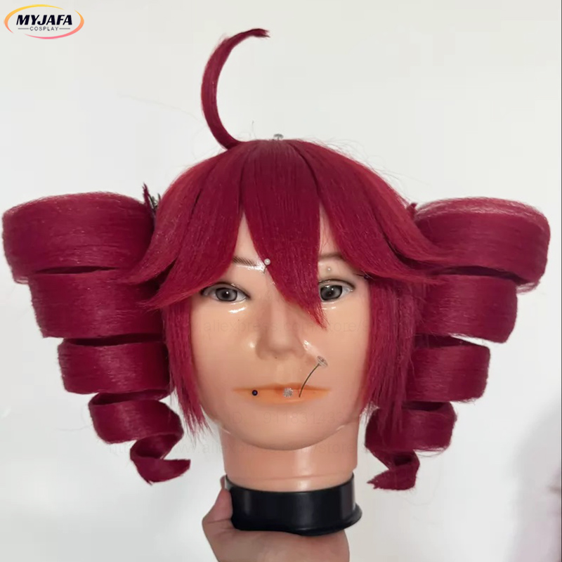 Anime Cosplay Red Hair - Anime Kasane Teto Cosplay Peruk Sevimli